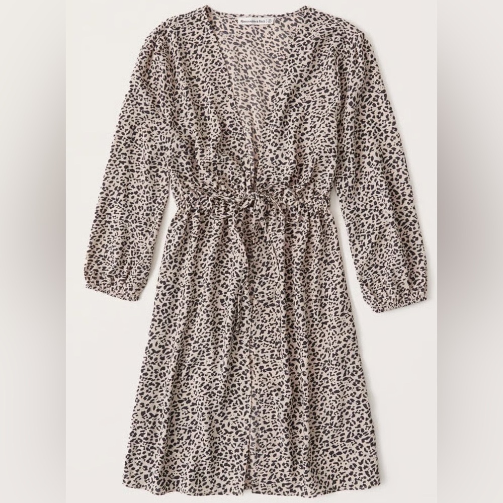 Abercombie & Fitch Leopard Tie Dress